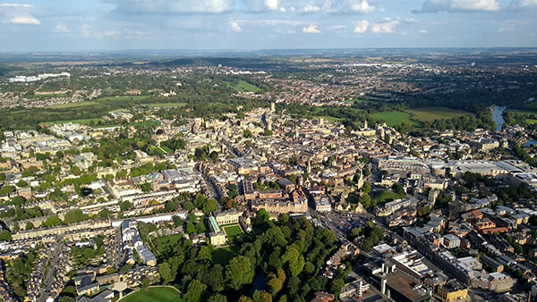 Aerial view of Oxford